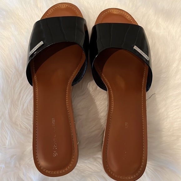 𝅺BCBGENERATION DOREENA Cork Wedge Platform Slides Women's Size 9 - Picture 8 of 14